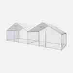 Enclos pour poulailler 2x6m² - Babette - Volière en acier galvanisé, bâche de toit imperméable et anti UV, porte avec loquet, enclos pour animaux 6x2m Photo1