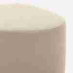 tabouret, pouf en forme de galet en tissu beige, TAO L 60 x P 44 x H 40cm Photo6