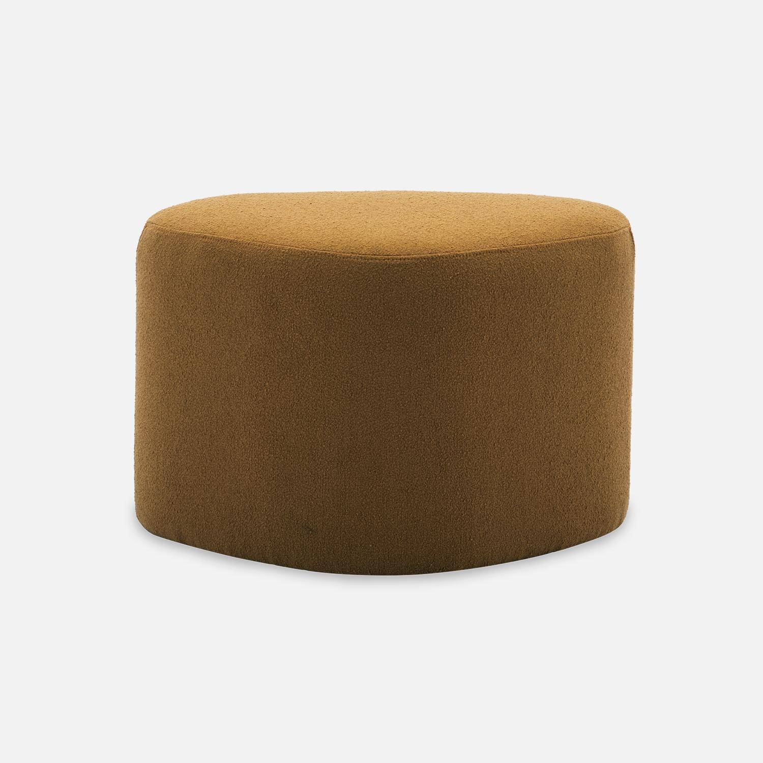 sgabello, pouf a forma di ciottolo in tessuto marrone, TAO L 60 x P 44 x H 40 cm,sweeek,Photo5