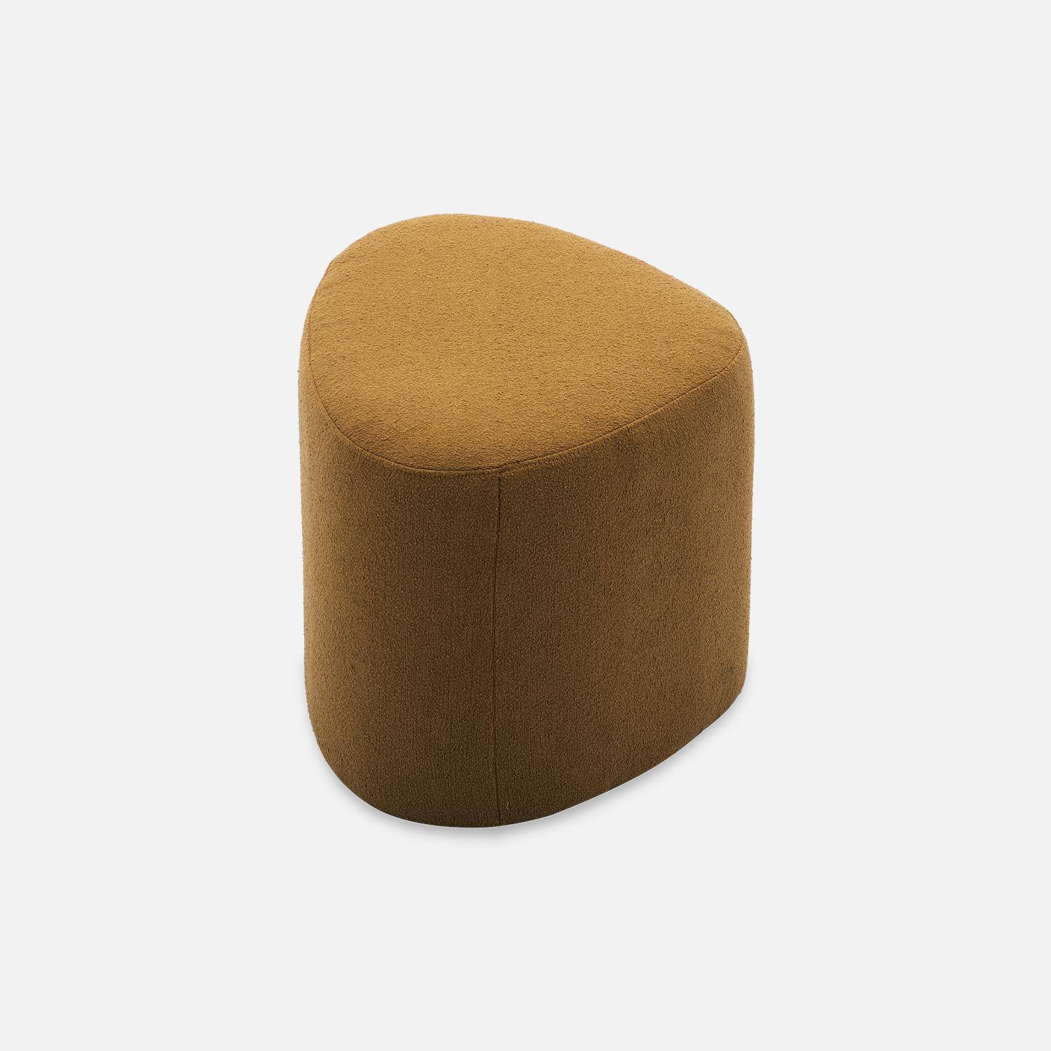 sgabello, pouf a forma di ciottolo in tessuto marrone, TAO L 60 x P 44 x H 40 cm,sweeek,Photo4