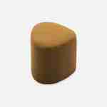 tabouret, pouf en forme de galet en tissu moutarde, TAO L 60 x P 44 x H 40cm Photo4