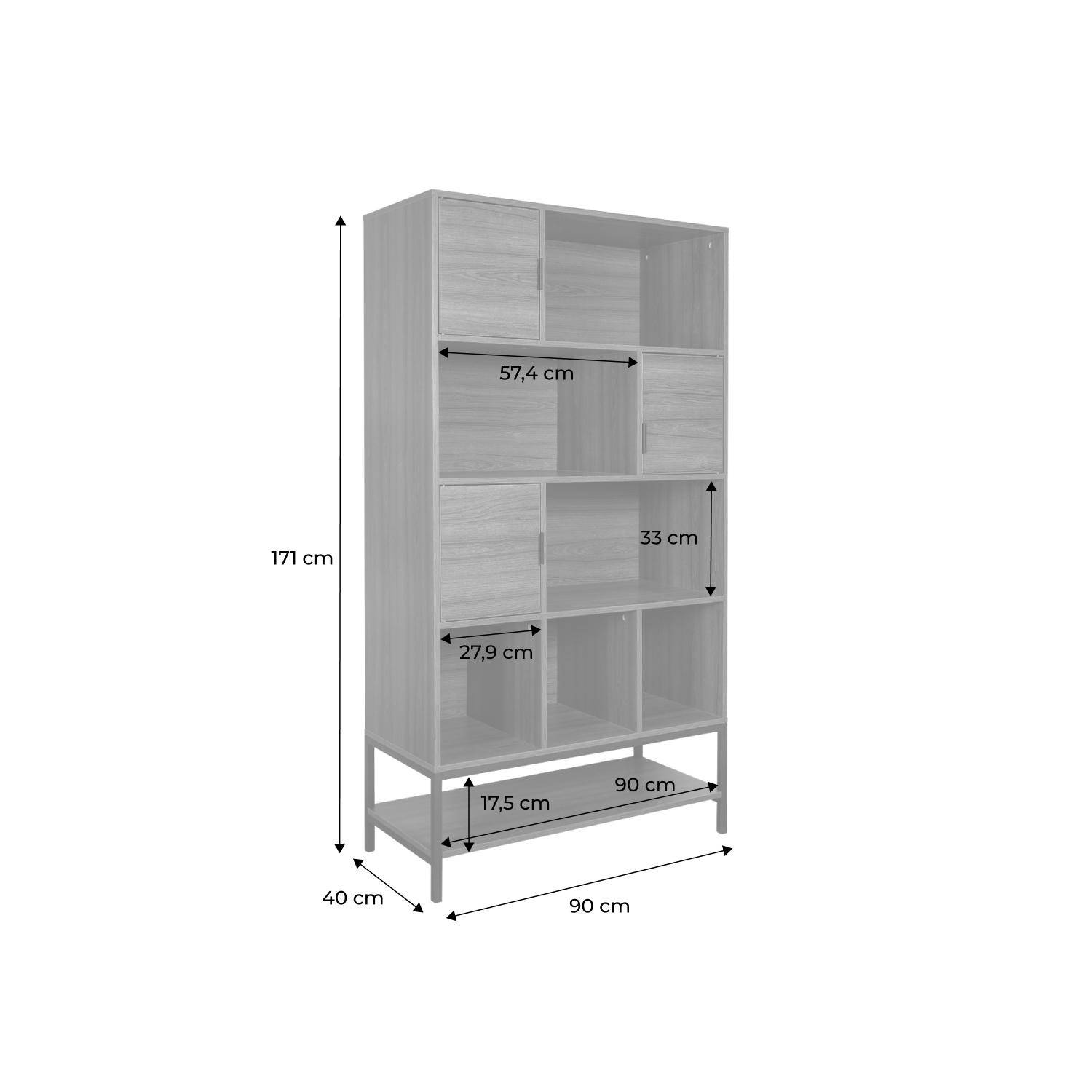 9-compartment bookcase, Walnut | sweeek