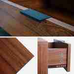 Walnut-coloured coffee table with black metal legs and handle - 2 drawers and 1 shelf Photo7