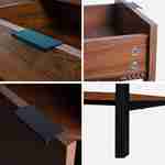Laag dressoir in walnootkleurig hout met zwarte metalen poten en handgrepen - 3 deuren, 1 lade en 3 legplanken Photo4