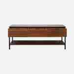 TV unit in walnut with black metal base and handles - 3 drawers and 1 lower shelf Photo5