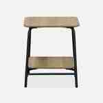 School table effect bedside table in wood decor with steel frame - 1 central shelf Photo2
