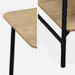 Table de chevet effet table d'école en décor bois avec structure en acier - 1 étagère centrale Photo3