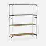 Wooden bookcase with black metal frame and legs, 4 shelves Photo1