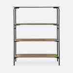 Wooden bookcase with black metal frame and legs, 4 shelves Photo2