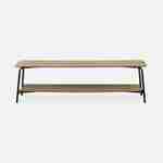 TV unit in wood decor and steel structure 150cm 2 shelves Photo2
