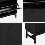 3-door shoe cabinet, black grooved wood decor, contemporary style, 18 pairs of shoes Photo5