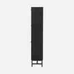 3-door shoe cabinet, black grooved wood decor, contemporary style, 18 pairs of shoes Photo4