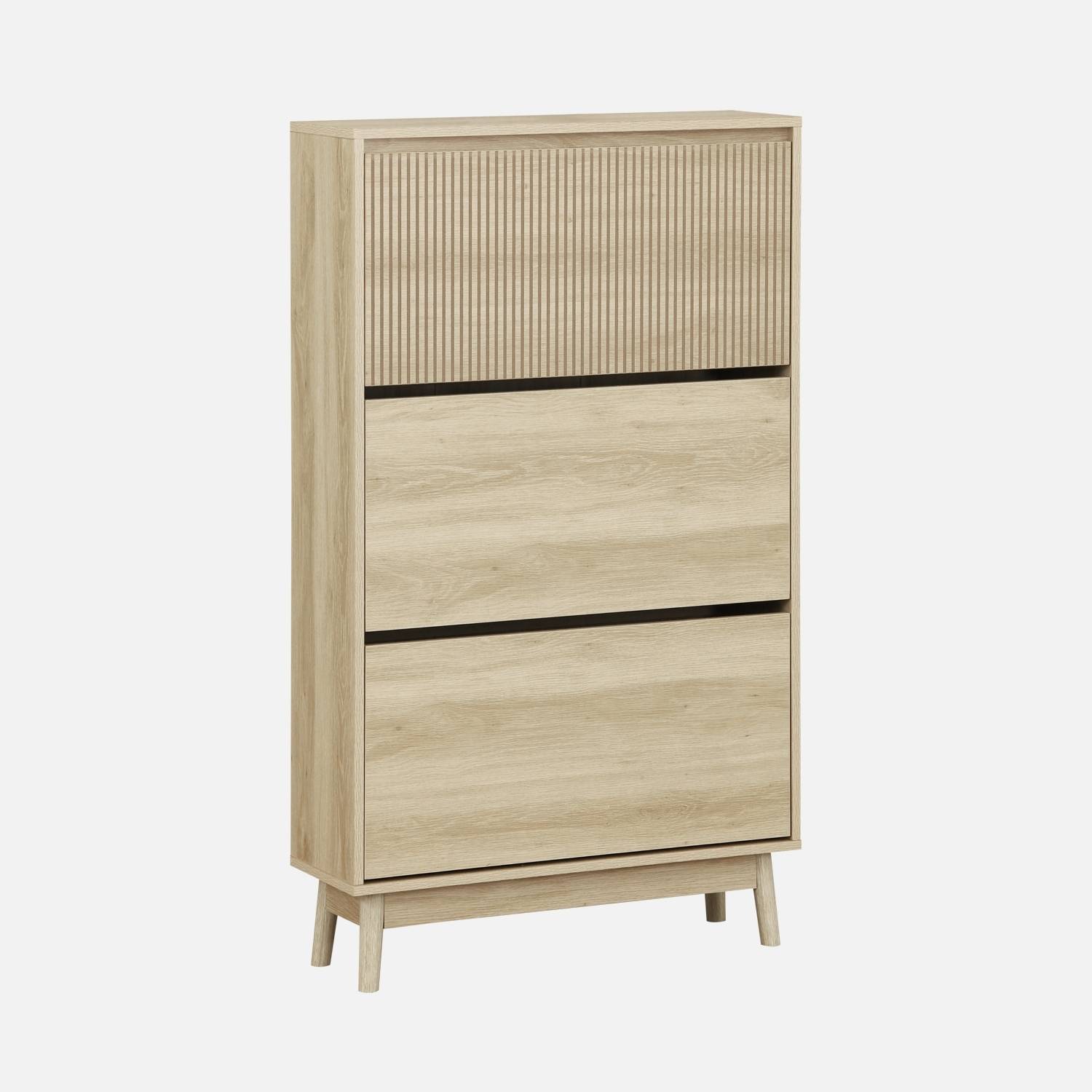 Meuble à chaussures scandinave décor bois clair