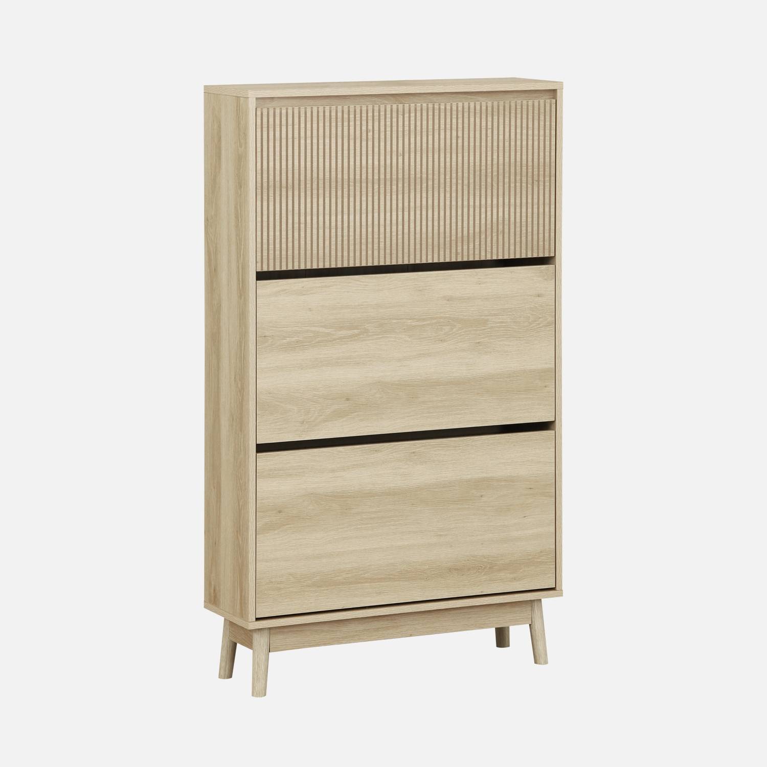 Meuble à chaussures scandinave décor bois clair