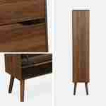Scandinavian walnut shoe cabinet with 3 flap doors for 18 pairs of shoes Photo4