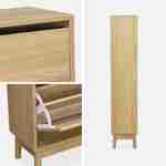 Scandinavian wooden shoe cabinet with 3 flap doors for 18 pairs of shoes Photo4