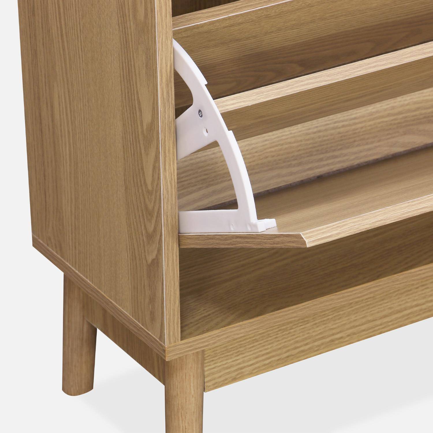 Schoenenkast met 3 kleplades houtlook 75cm naturel - Dune Photo6