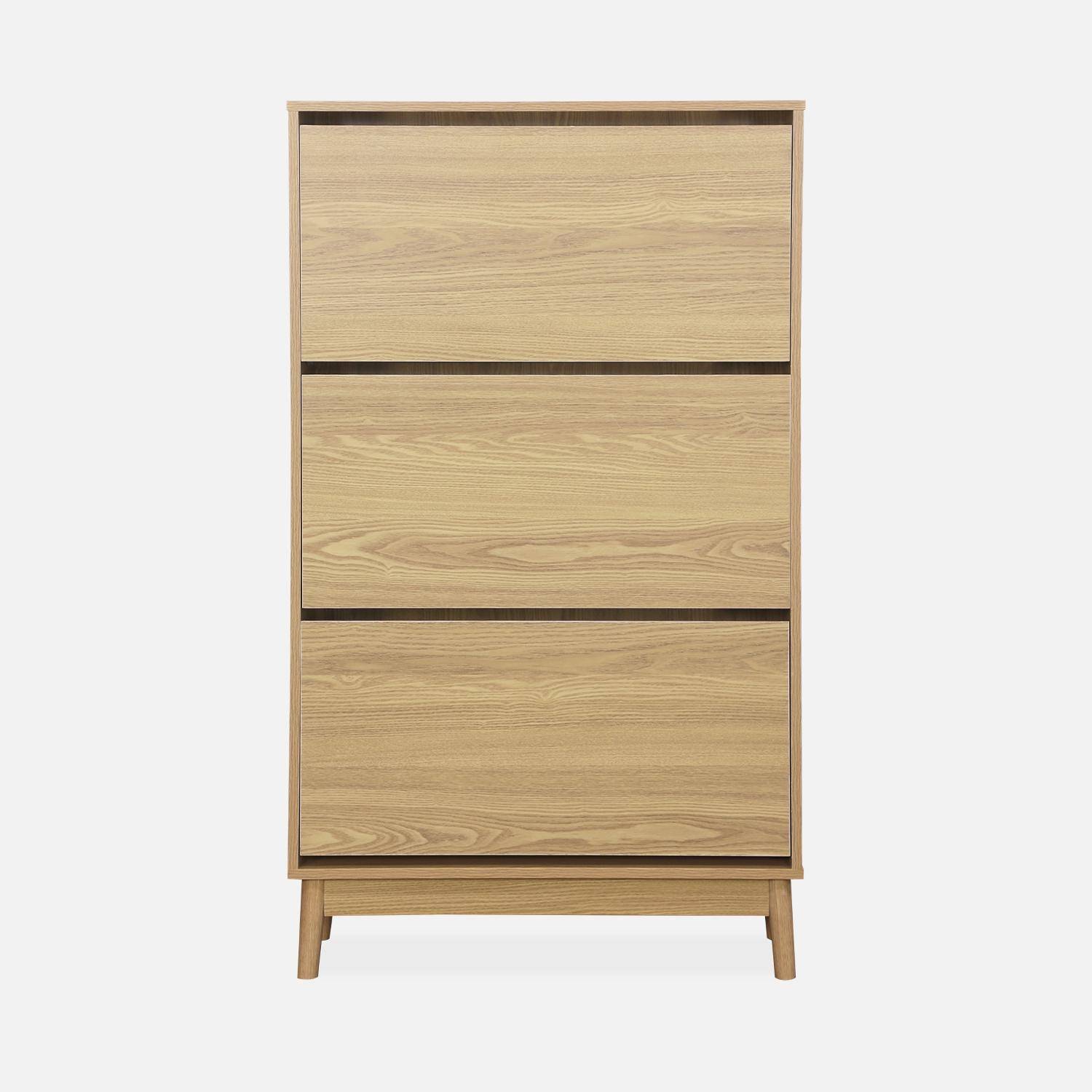 Schoenenkast met 3 kleplades houtlook 75cm naturel - Dune,sweeek,Photo4