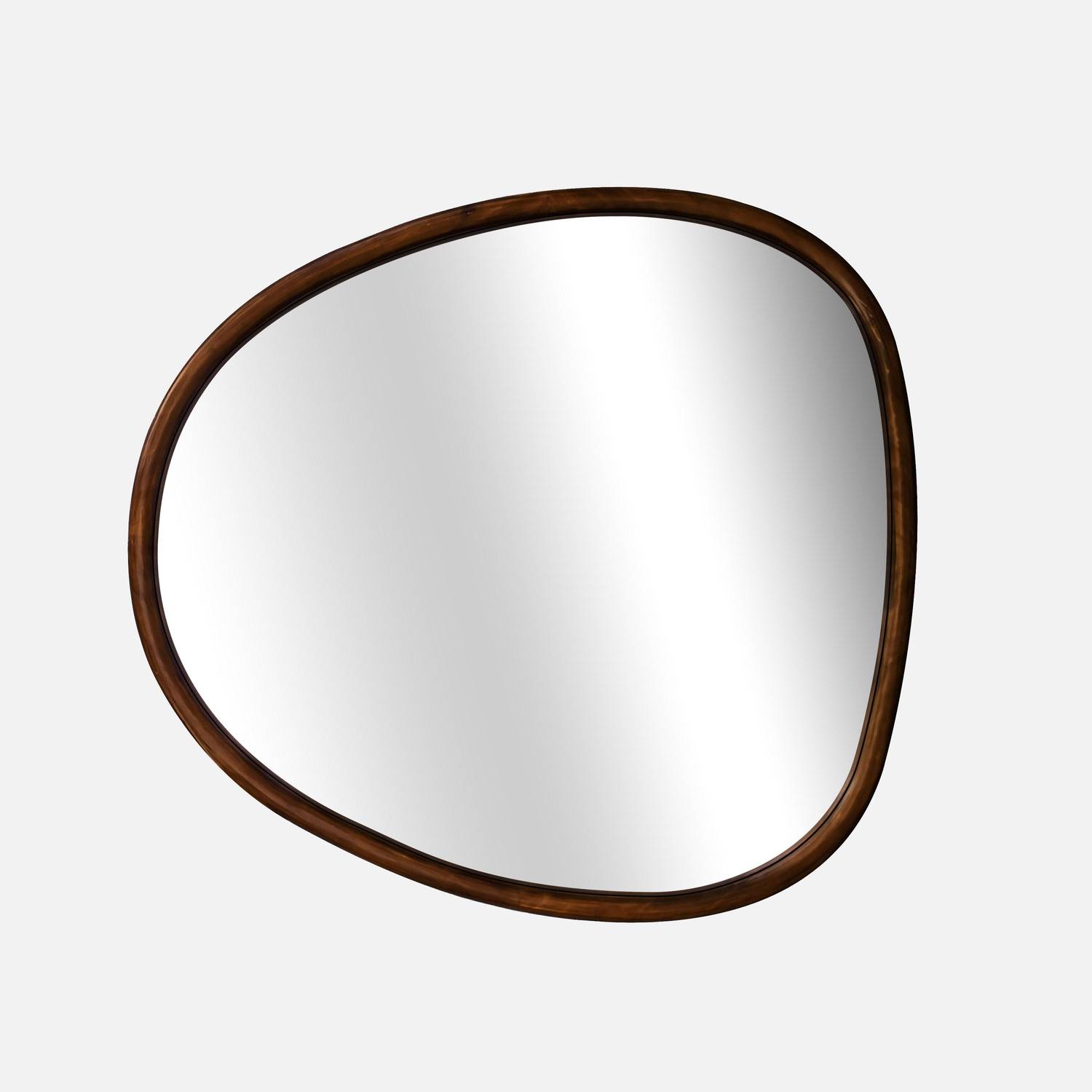 Organische dennenhouten spiegel, 55cm, walnootkleur, Charlie L 55 x B 50 x D 3cm Photo3