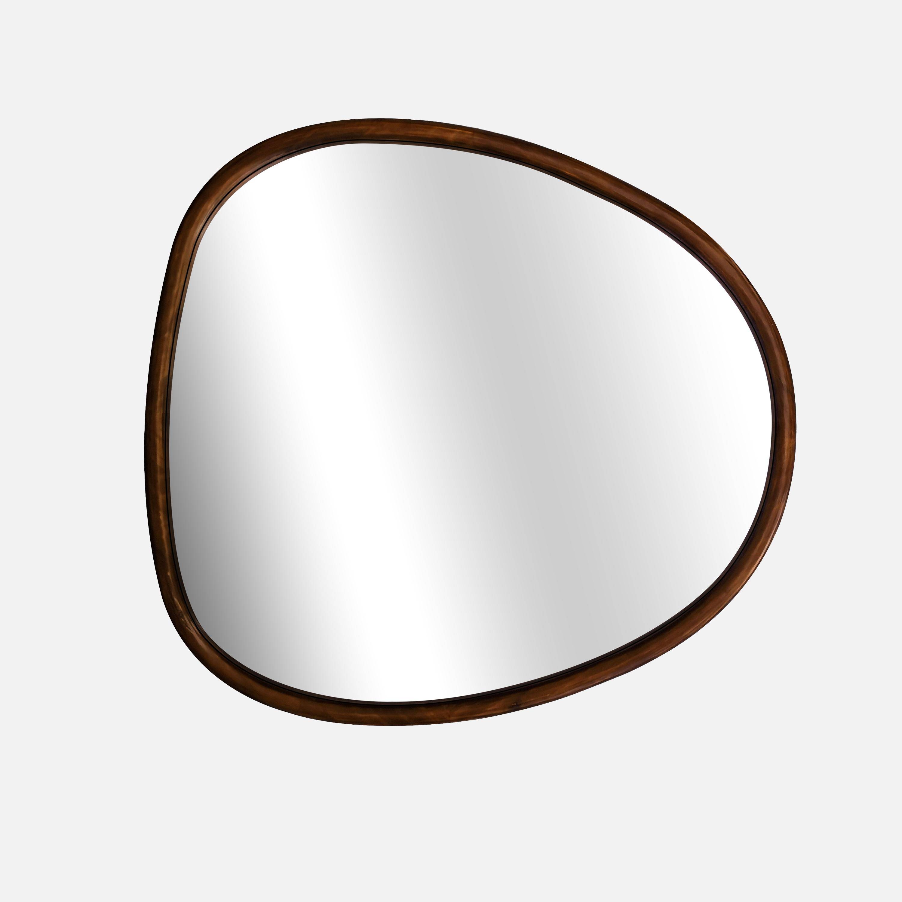 Specchio in legno di abete, 75cm, Charlie, Marrone, 70x3x75 cm Photo5
