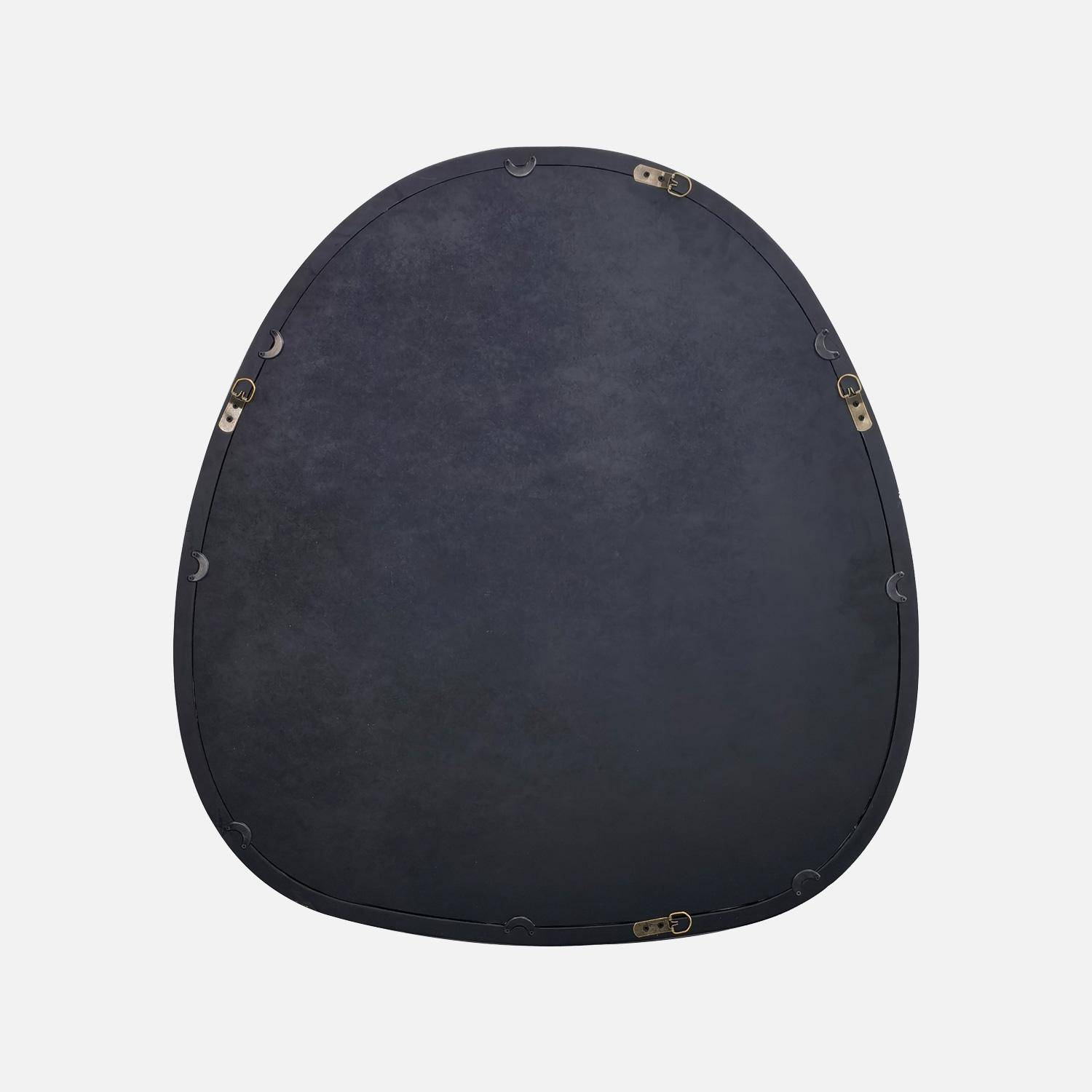 75cm oval wooden mirror, Charlie, Walnut, 70x3x75 cm Photo4