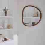 Miroir organique en bois de sapin 75cm couleur noyer CHARLIE  L 75 x l 70 x E 3cm Photo2