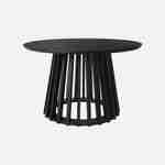 Set of 2 round coffee tables with black wood-effect tops and fir-wood legs, 40cm and 60cm Photo2
