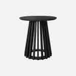 Set of 2 round coffee tables with black wood-effect tops and fir-wood legs, 40cm and 60cm Photo3