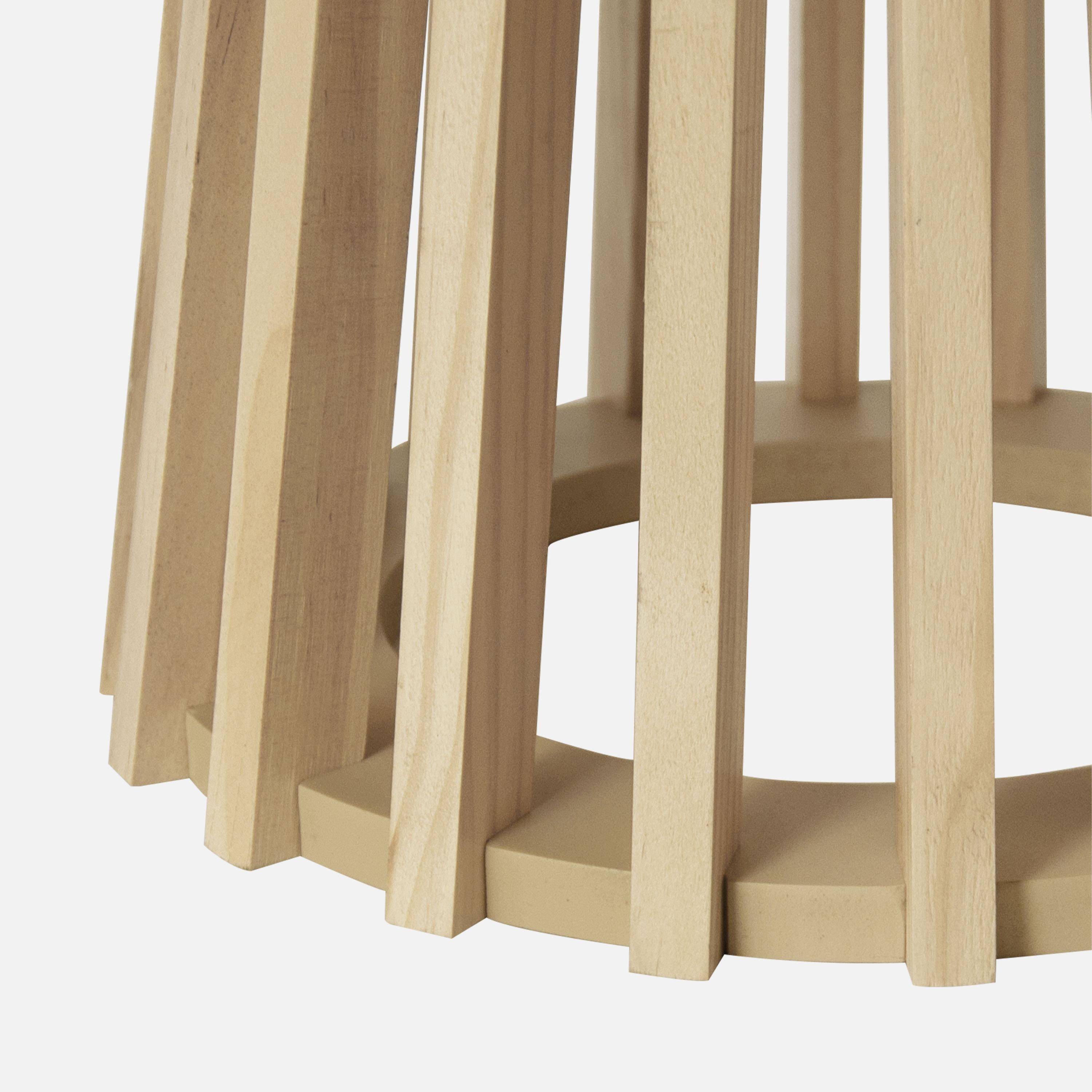 Set di 2 tavolini rotondi, piano effetto rovere e gambe in legno di abete, Ø40cm e Ø60cm Photo4