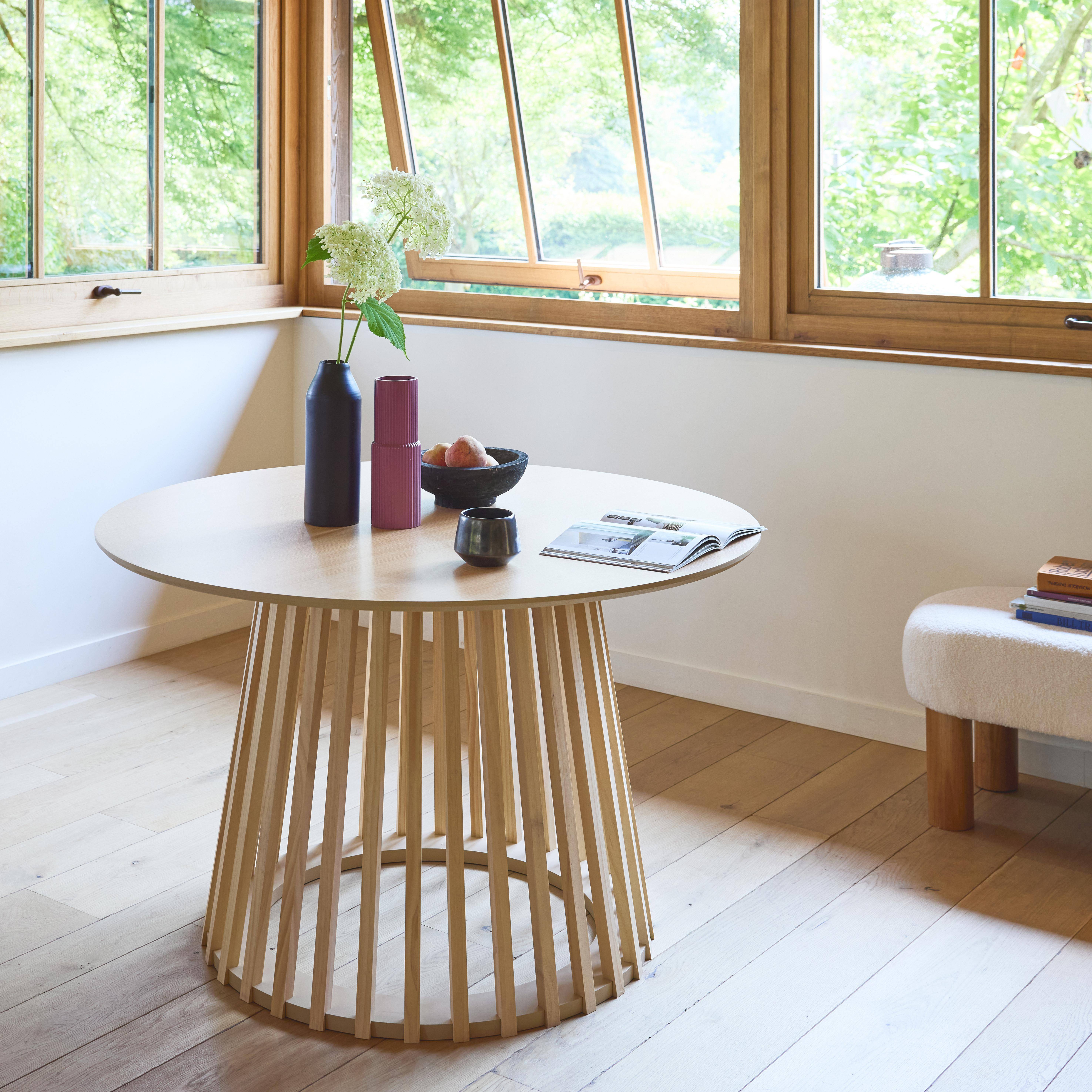 Mesa de comedor efecto madera de 4 plazas, Clara, Roble, 120x120x75 cm,sweeek,Photo1