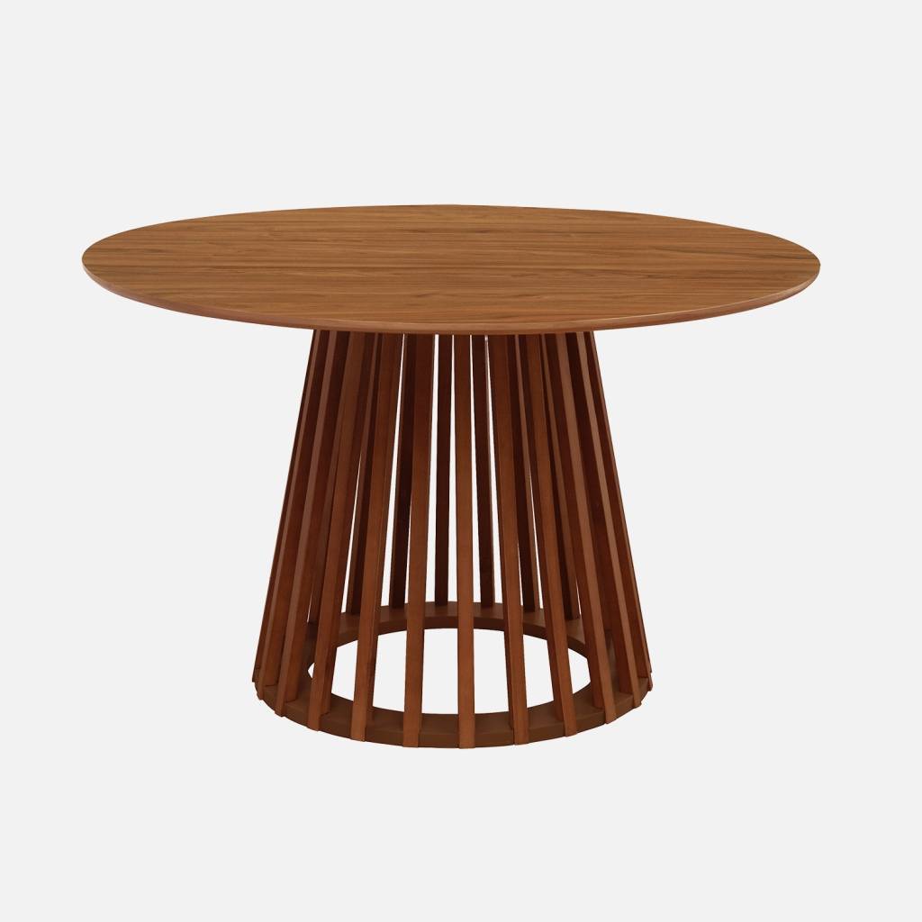 Esstisch mit Holzlook, nussbaumfarben, Ø120cm 4 Plätze