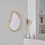 Miroir organique en bois de sapin 65cm épaisseur 3cm coloris naturel idéal entrée, chambre ou salle de bain Photo1