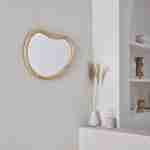 Miroir organique en bois de sapin 65cm épaisseur 3cm coloris naturel idéal entrée, chambre ou salle de bain Photo2