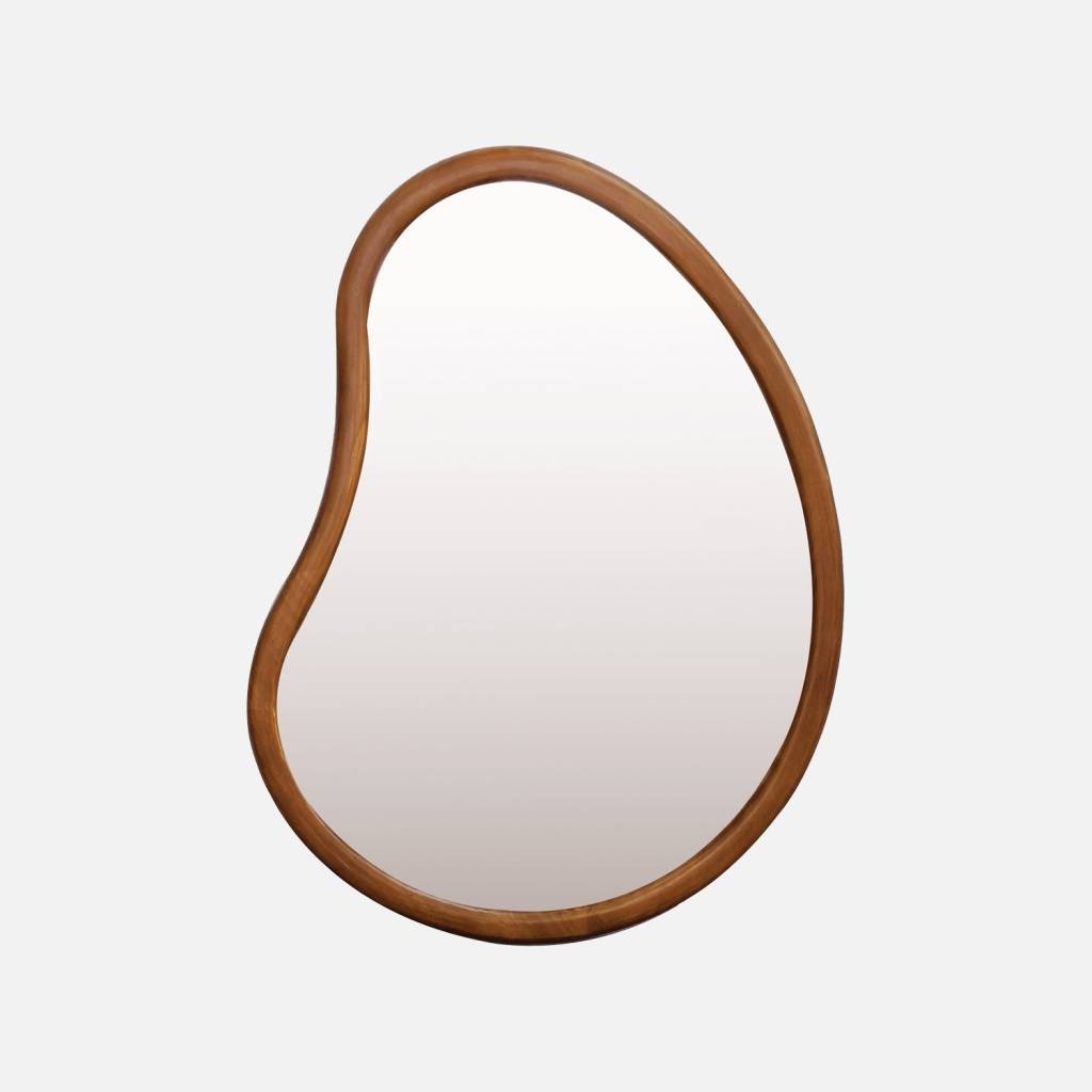 Espelho de madeira de abeto, 65cm, Madeira de nogueira