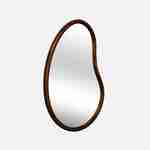 Miroir organique en bois de sapin 65cm épaisseur 3cm coloris noyer idéal entrée, chambre ou salle de bain Photo3