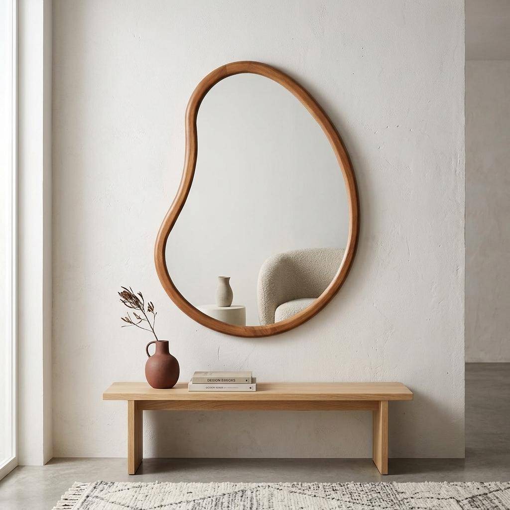 85cm wooden mirror, Jacob, Walnut, 3x85x65 cm Photo2