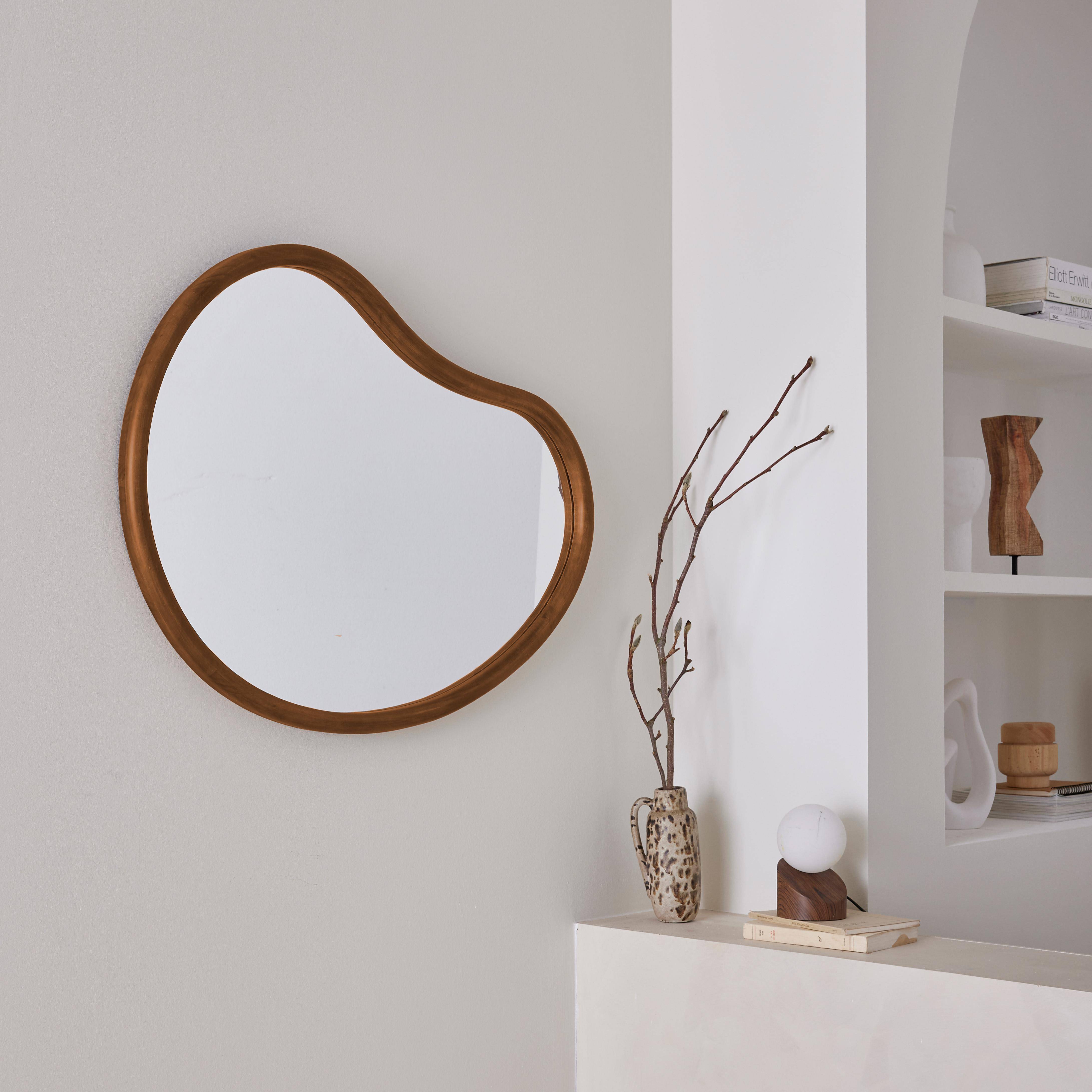 85cm wooden mirror, Jacob, Walnut, 3x85x65 cm Photo6