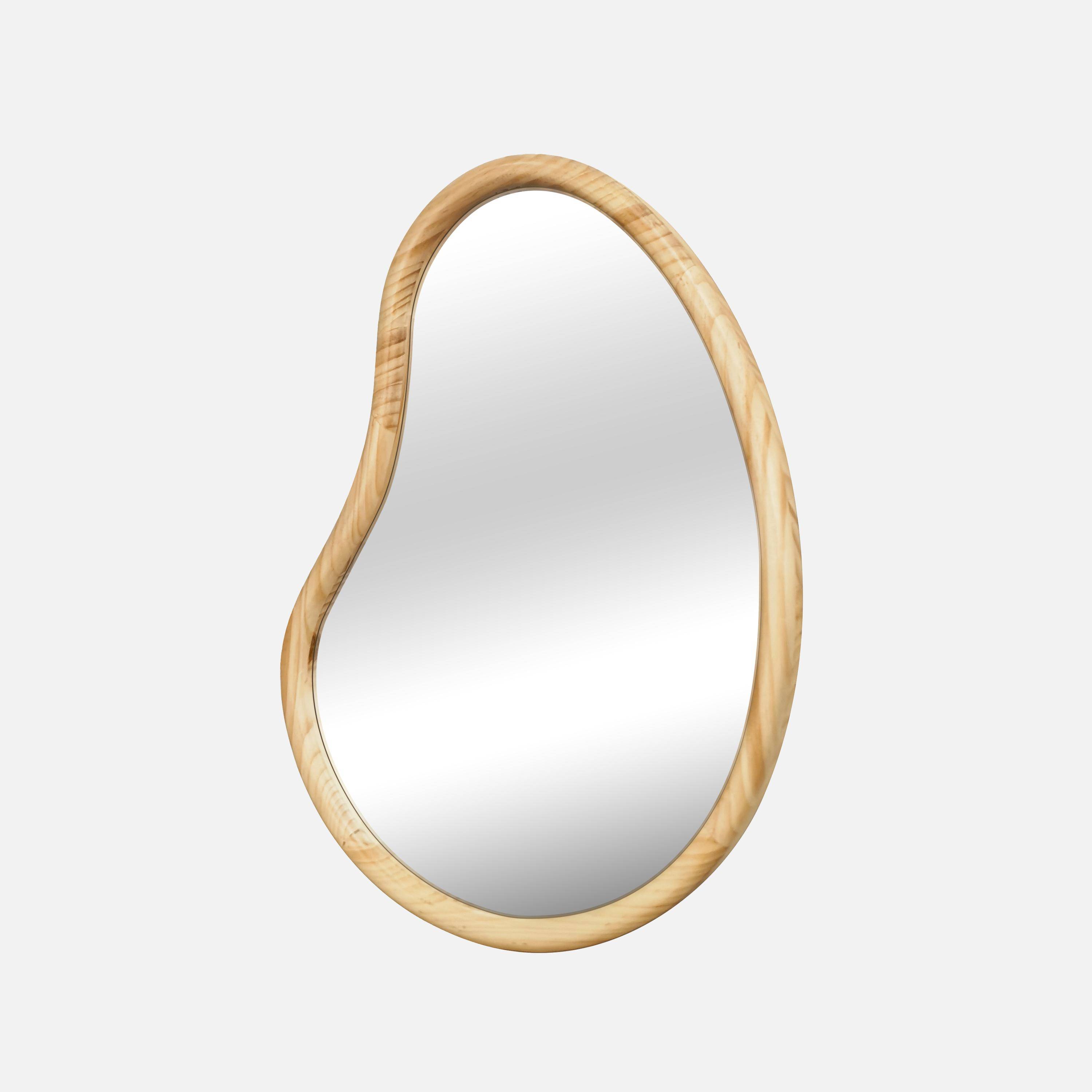 Specchio in legno di abete, 95cm, Jacob, Marrone naturale, 95x3x73 cm Photo3