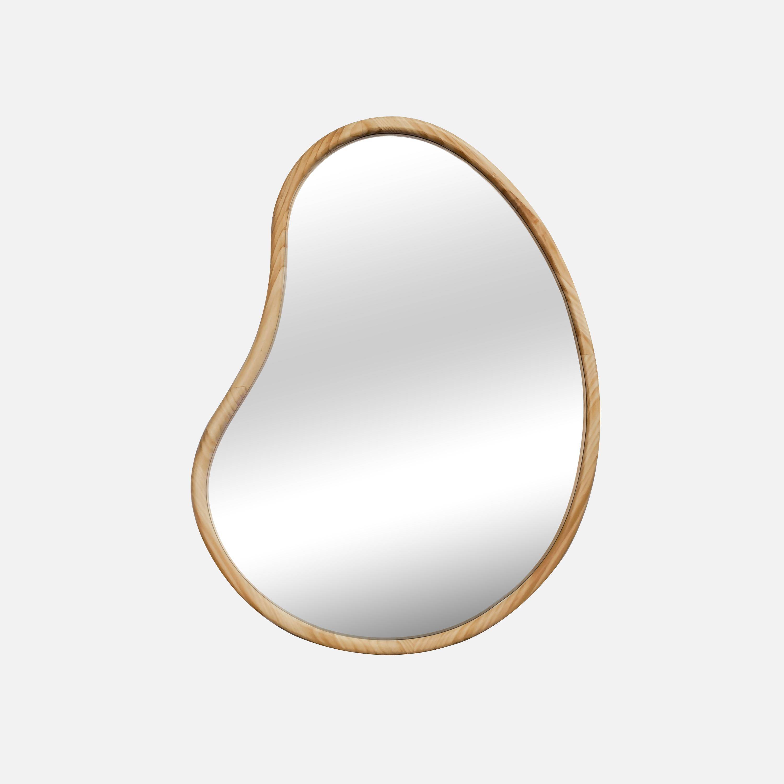 Specchio in legno di abete, 95cm, Jacob, Marrone naturale, 95x3x73 cm Photo4