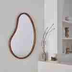 Organischer Spiegel aus Tannenholz 95cm, 3cm dick, nussbaumfarben, für Eingang, Schlafzimmer oder Badezimmer - Jacob Photo1