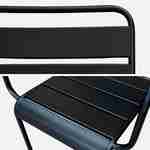 Lot de 2 fauteuils intérieur / extérieur en métal peinture antirouille empilables coloris noir Photo4