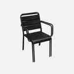 Lot de 2 fauteuils intérieur / extérieur en métal peinture antirouille empilables coloris noir Photo3