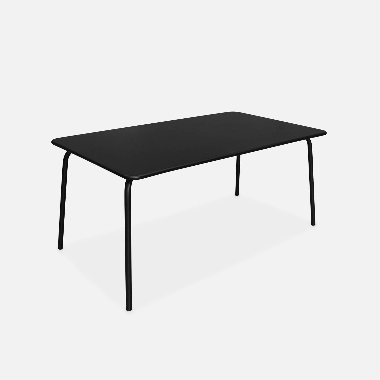 Gartentisch aus Metall 160x90cm, schwarz l sweeek