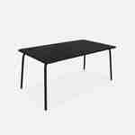 Table de jardin en métal (acier peint par électrophorèse avec protection antirouille) 160x90cm coloris noir Photo1