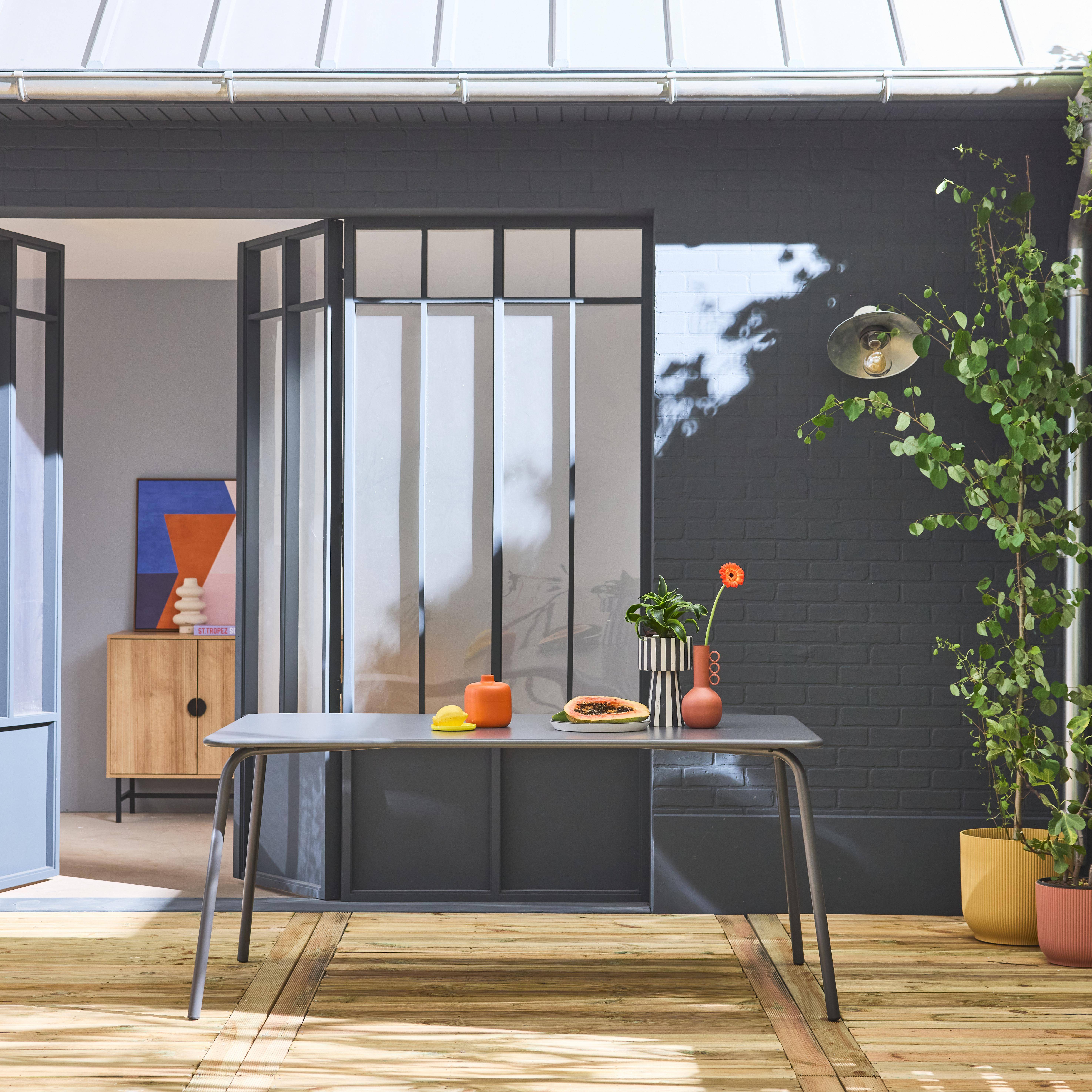 Tavolo da giardino in metallo a 6 posti, Tavolo Riviera, Grigio, 90x160x72 cm,sweeek,Photo1