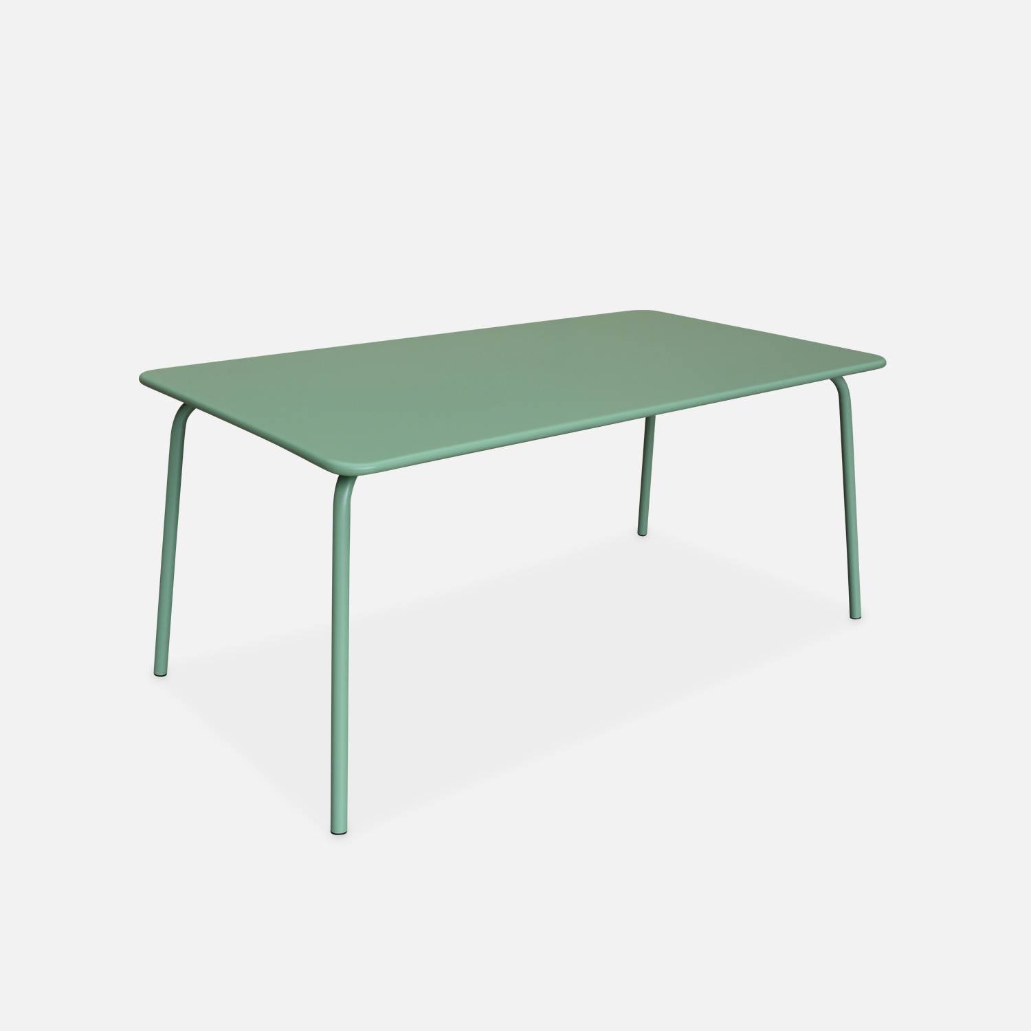 Gartentisch aus Metall 160x90cm, jadegrün l sweeek