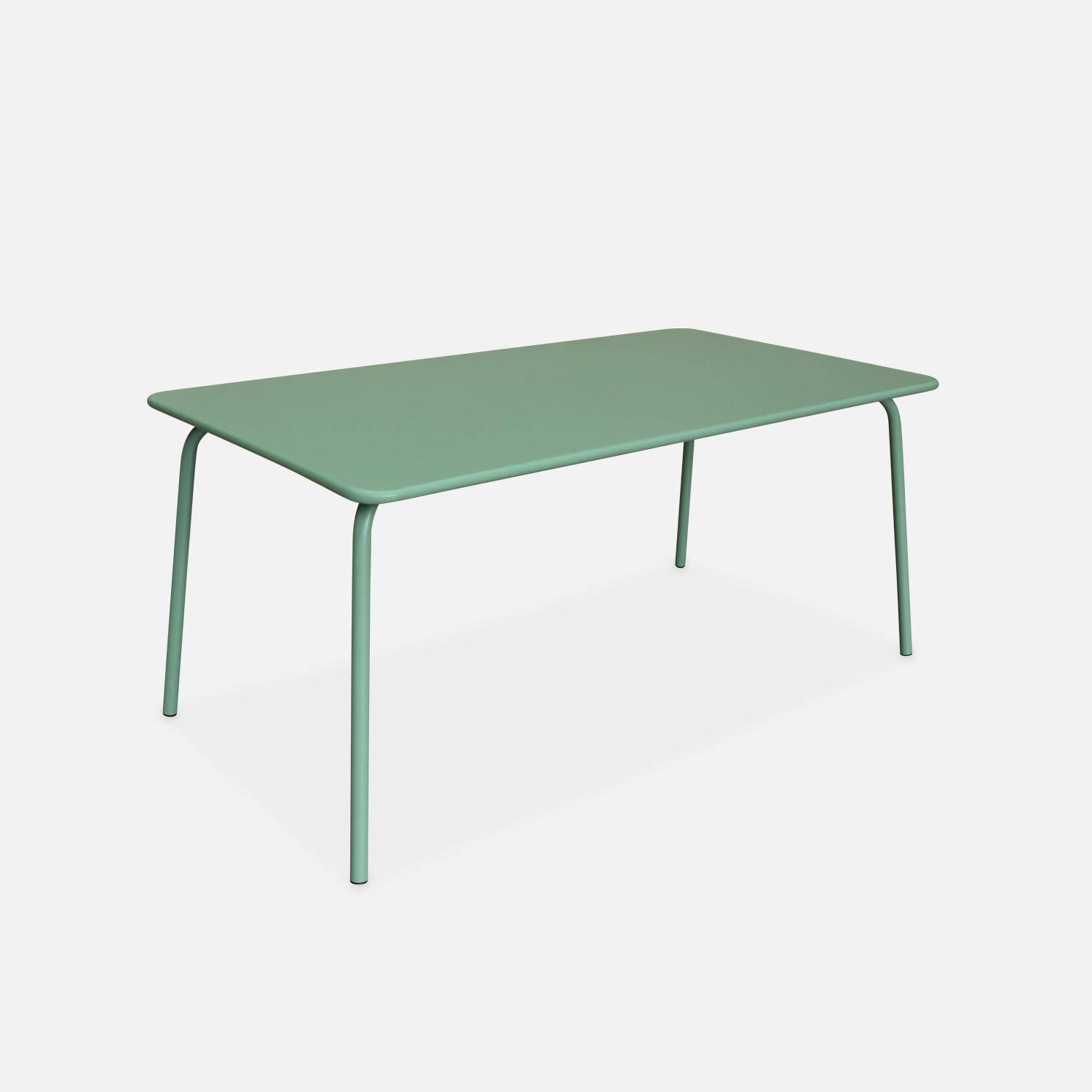 Gartentisch aus Metall (elektrophoretisch lackierter Stahl mit Rostschutz) 160x90cm, jadegrün,sweeek,Photo1