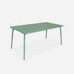 Table de jardin en métal (acier peint par électrophorèse avec protection antirouille) 160x90cm vert jade Photo1