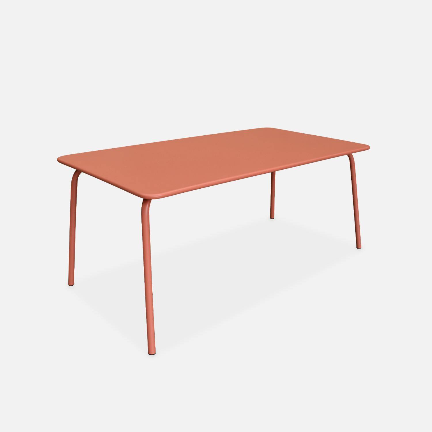 Gartentisch aus Metall (elektrophoretisch lackierter Stahl mit Rostschutz) 160x90cm, lachsrosa,sweeek,Photo1