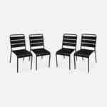 Lot de 4 chaises intérieur / extérieur en métal peinture antirouille empilables coloris noir Photo1